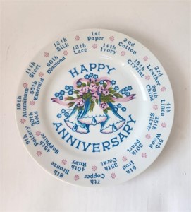 "Happy Anniversary" Wedding Anniversary Plate