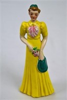 Figural Southern Belle Ceramic Hatpin Holder