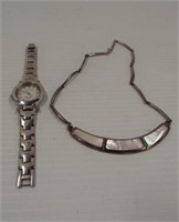 Sterling silver and Mother of Pearl watch and