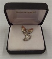 Black Hills gold sterling and 12K gold Angel pin.