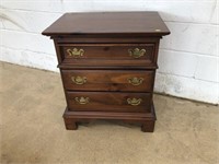 Pine 3-Drawer Chippendale Style End Table