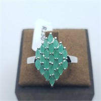 Silver Sakota Emerald Ring SZ. 6.5