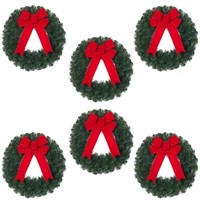 20 in. Unlit Artificial Christmas Wreath (6-Pack)