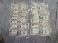 15 Silver Certificates $1 ... all 1957