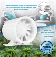 TerraBloom 6" Silent Inline Duct Fan