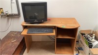 Desk computer with keyboard