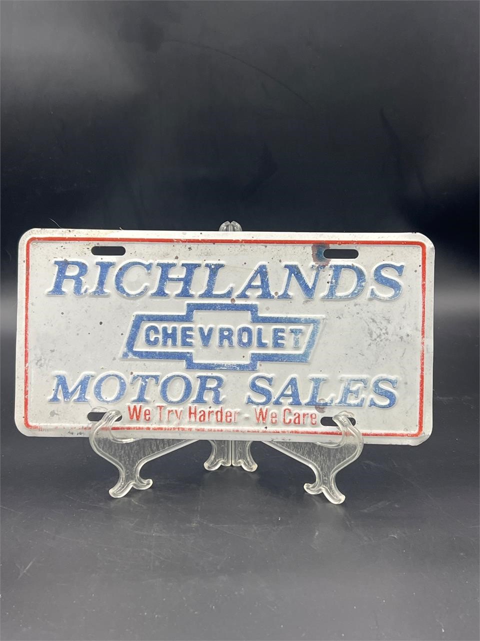 Richlands Chevrolet Motor Sales license tag