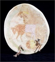 Northern Plains Indian Polychrome Buffalo Shield