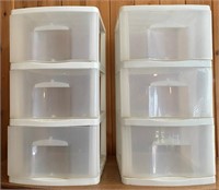 2- 3 Drawer Plastic Storage Cabinets