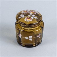 ANTIQUE CRANBERRY DRESSER JAR