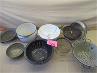 Lot of Enamelware Pots and Bowls