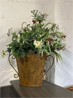 Gorgeous large floral greenery metal bin