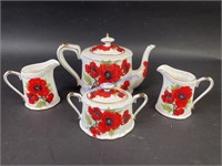 Poppy Peppertree Tabletops Floral Tea Set