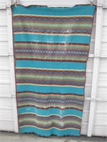 Vtg 41" x 72" Pendleton Wool Shawl w/ Wear & Loss