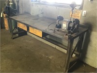 Steel Workbench w/ Vise & Grinder