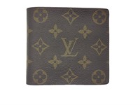 Dark Brown Leather Bi-Fold Short Wallet