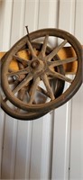 small wooden spoked carriage wheels