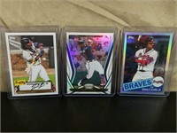 (3) Ronald Acuna Jr. Insert Baseball Cards