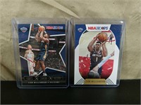 (2) NBA Hoops Zion Williamson Cards