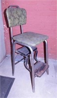 1070's kitchen stool seat, mechanics roll-around