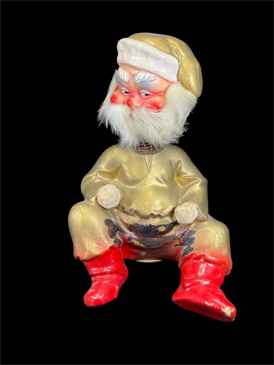 Antique Plastic Bobblehead Santa