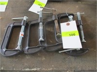 Five 4" C-clamps