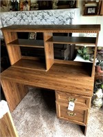 Computer Desk w/ Shelving, 2 Drawers