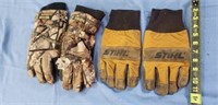 Stihl & Remington Gloves (Remington has hole in