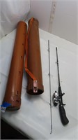fishing rod with hard plastic case