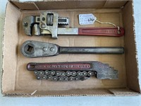 8" Crescent Pipe Wrench, Ratchet Wrench, Chain Wrh