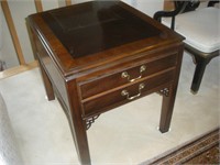 Drexel Walnut Burl Side Table, 25x22x25