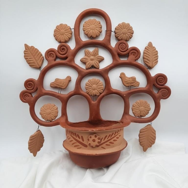 Vintage 15x15 Terracotta Pueblo Style Wall Pocket