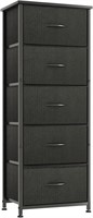 LUKGEL 5-Drawer Black Tall Dresser