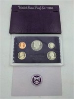 1986 US Mint proof set coins