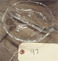 Divided footed glass dish