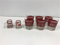 Glass toothpick holders and tumbler set