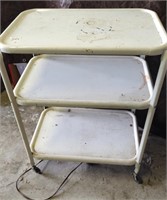 Vtg Metal Cart with electrical plug attached