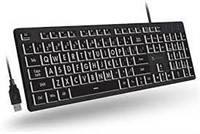 LED Large Print Backlit Keyboard A2