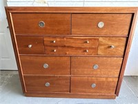 Mid Century Modern Red Wood Chest of Drawers