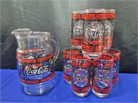 Vintage Coca Cola Pitcher & Glass Set