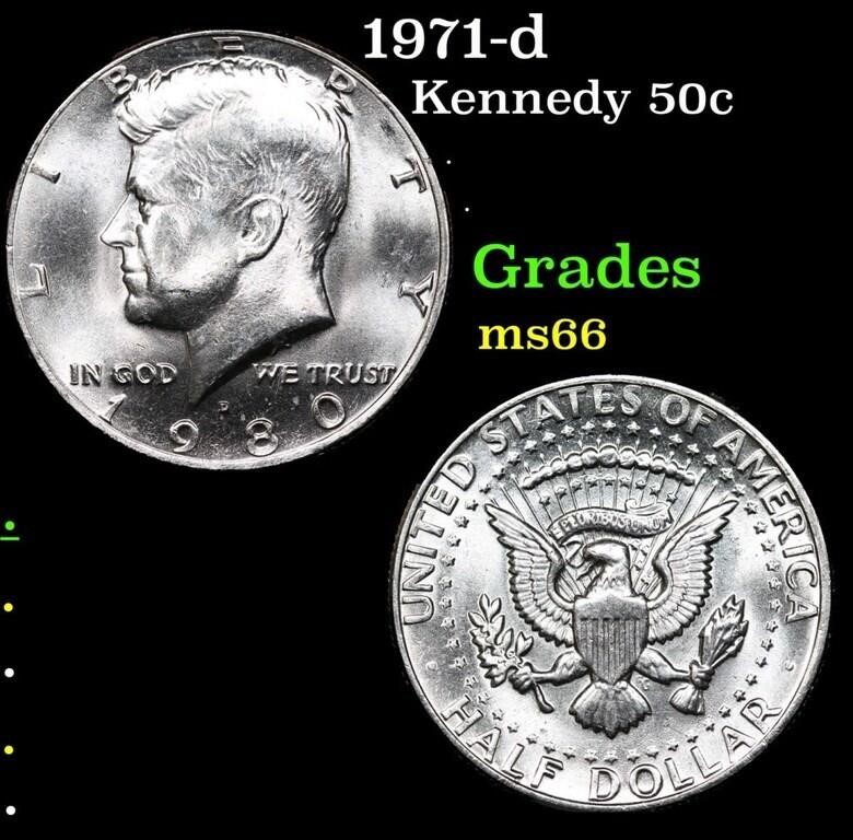 1971-d Kennedy Half Dollar 50c Grades GEM+ Unc