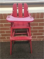 COOL 30" WOODEN RED BABYDOLL HIGHCHAIR