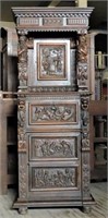 Excellent Neo Renaissance Oak Liturgical Cabinet.