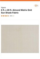 Vigoro Almond 6'X20' Sun Shade Fabric