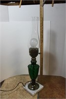 Green Glass on Marble Electrified Lantern