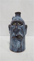 Dal Burtchaell Blue Glaze Pottery Face Jug