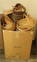 large bin box full of assorted baskets