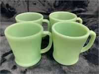 4 Piece Vintage Jadeite Misc Coffee Mugs