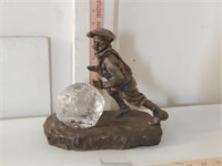 Jose Cardona Bronze Sculpture Boy Pushing Ball