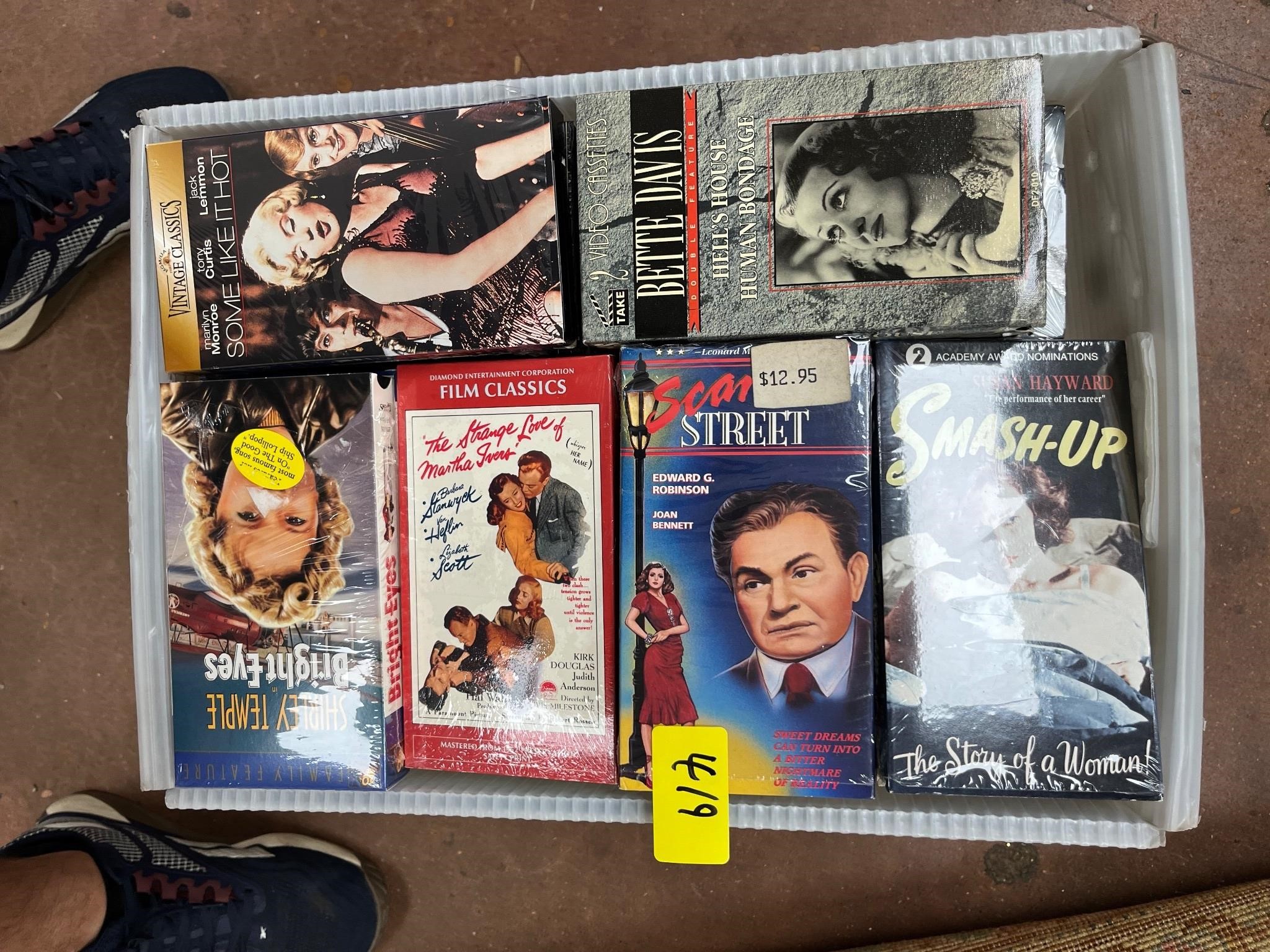 Crate of VHS tapes some new